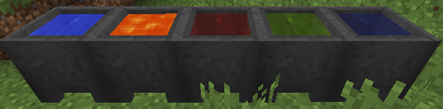 Cauldrons with Water, Lava and Dyed Water